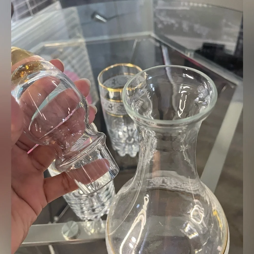 Vintage Decanter and 2 Glasses